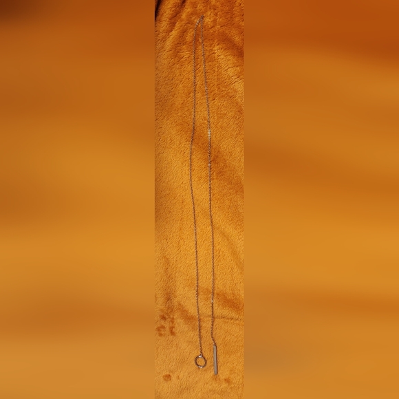 Sterling Silver 925 Circle and Bar Adjustable Long Lariat Necklace - Picture 7 of 12